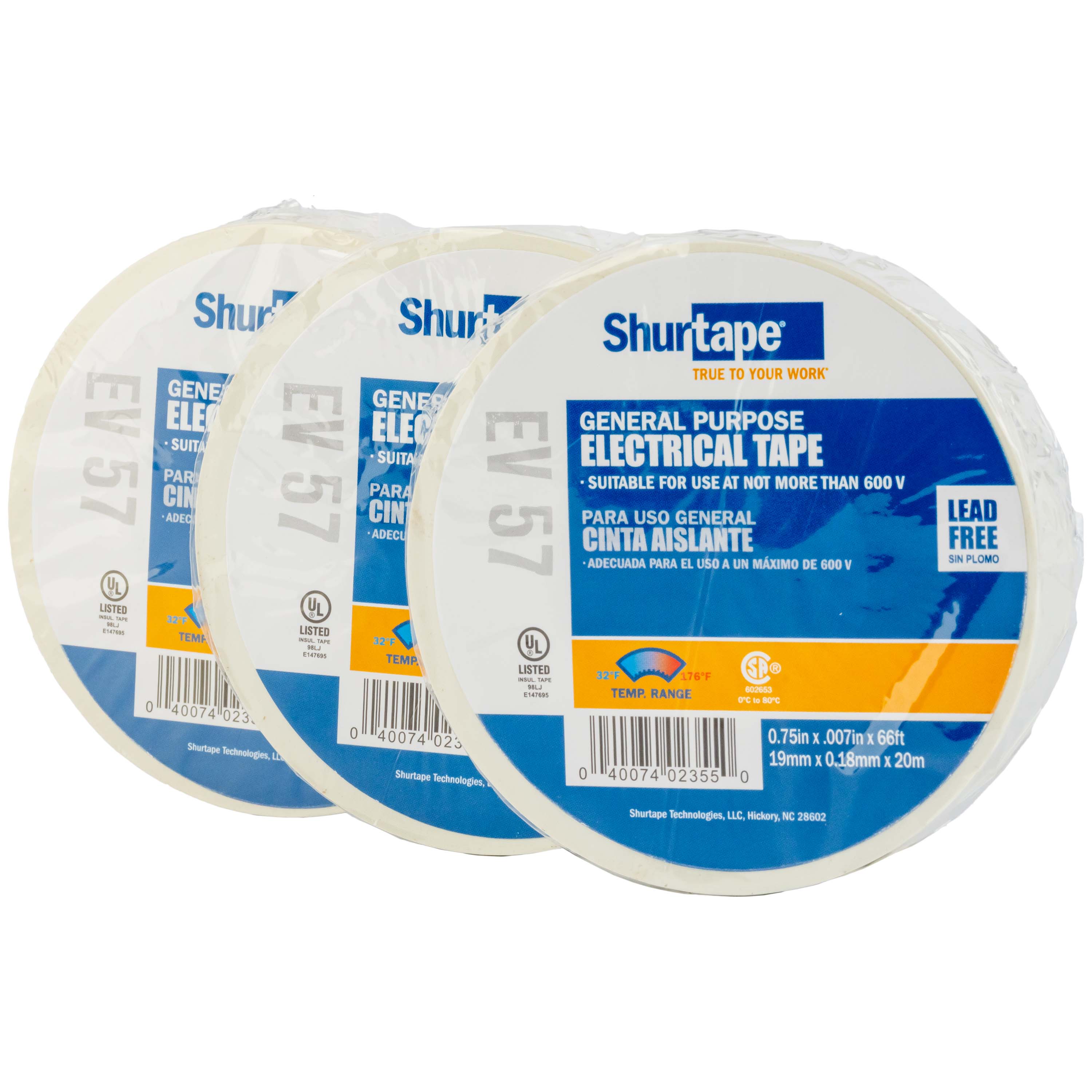 Economy Color Coding Vinyl Electrical Tape - White